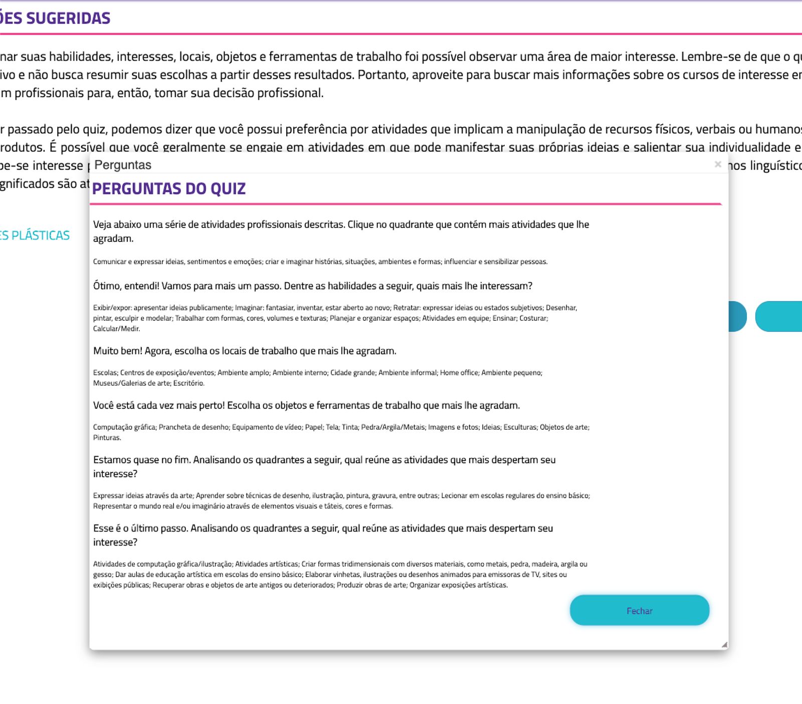 A school-view screen from the LMS design: administrative interface listing classes and content, from the 'visão escola' flow.